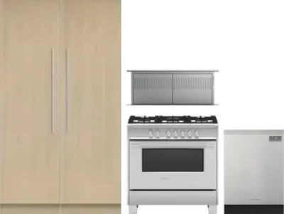5 Piece Package Includes Refrigerator, Freezer, Range, Hood And Dishwasher